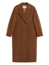 Max Mara Brown Double-breasted Coat In Brown