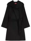 Max Mara Cappotto Con Cappuccio In Lana In Blue