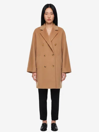 Max Mara Cappotto Corto Icon Rebus In Beige