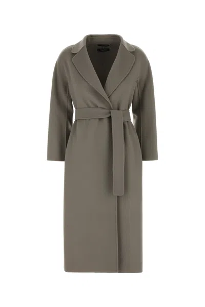 Max Mara Cappotto Esturia In Lana Tortora Donna In Gray
