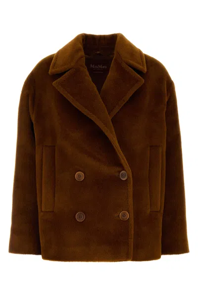 MAX MARA CAPPOTTO FILOVIA IN MISTO ALPACA CARAMELLO  DONNA