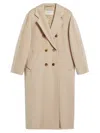Max Mara Cles Single-breasted Wool Coat In Beige