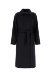 Max Mara Straight-cut Black Coat With Double-button Closure In Black
