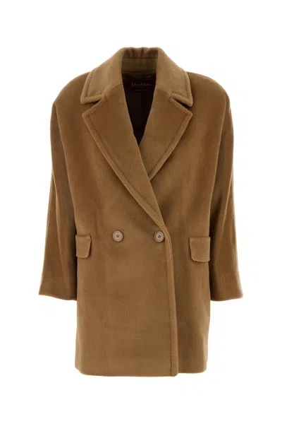 Max Mara Cappotto Molo In Lana Cammello Donna In Brown