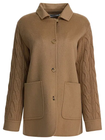 Max Mara Cappotto "tacco" In Cammello In Brown
