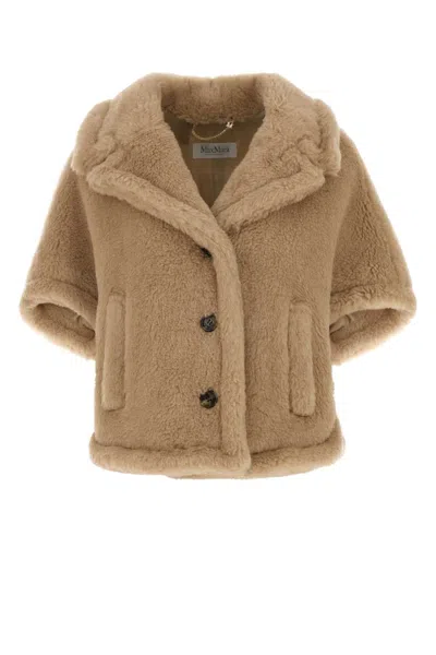 Max Mara Cappuccino Alpaca Blend Corvino4 Cape In Brown