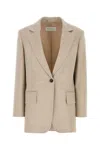 Shop Max Mara Cappuccino Gabardine Rosi Blazer In Beige