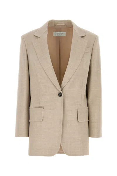 Max Mara Cappuccino Gabardine Rosi Blazer In Brown