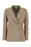 Max Mara Cappuccino Linen Blend Targa Blazer