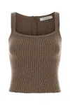 Max Mara Cappuccino Stretch Wool Blend Aretusa1234 Tank Top In Gray