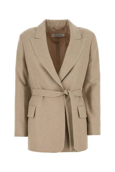 MAX MARA CAPPUCCINO WOOL BLEND RANDERS BLAZER