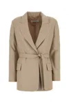 Max Mara Cappuccino Wool Blend Randers Blazer In Albino