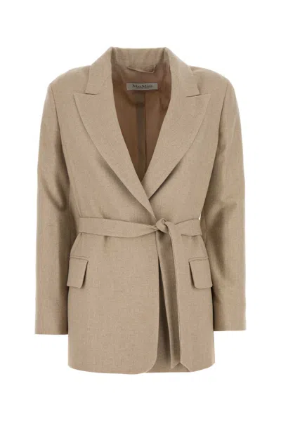 Max Mara Cappuccino Wool Blend Randers Blazer In Neutrals