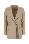Max Mara Cappuccino Wool Blend Randers Blazer In Beige