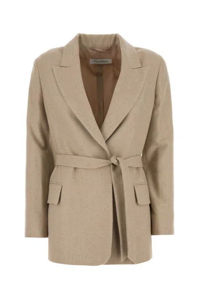 MAX MARA CAPPUCCINO WOOL BLEND RANDERS BLAZER