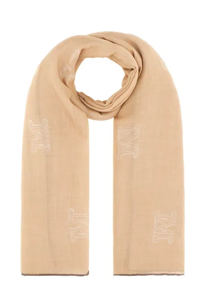 MAX MARA CAPPUCCINO WOOL BLEND SCARF