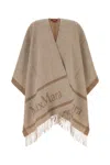 Max Mara Studio Cappuccino Wool Hildestd Cape In Brown