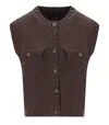 Max Mara Caprara Brown Knitted Vest In Brown