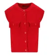 Max Mara Caprara Red Knitted Vest In Red
