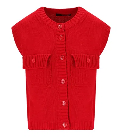 Max Mara Caprara Red Knitted Vest