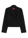 Max Mara Caprera Button Jacket In Black