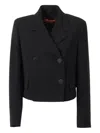 Max Mara Caprera Button Jacket In Black