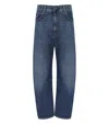 Max Mara Caprile Blue Barrel Jeans In Blue