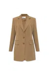 Max Mara Caprile Single Breasted Blazer Brown In Fango