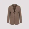 Max Mara Alpaca Cashmere Camel Yak Tailored Jacket In Brown