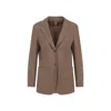 Max Mara Alpaca Cashmere Camel Yak Tailored Jacket In Brown