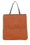 Max Mara Caramel Raffia Easybag Shopping Bag