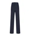 Max Mara Carbone Pleated Trousers In Blue