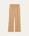 Max Mara Carbone Pleated Wool Straight-leg Trousers In Brown