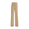 Max Mara Brown Pleated Solid Pants In Multi