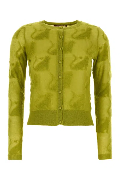MAX MARA CARDIGAN ALVARO IN MISTO NYLON VERDE PISTACCHIO  DONNA