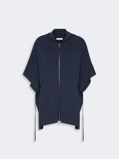 Max Mara Cardigan Ample En Viscose Crêpe In Blue
