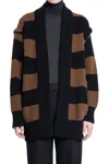Max Mara Striped Pocket Cardigan In Brown