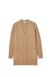 Max Mara Twisted Knitted Cashmere Wool Cardigan In Camel
