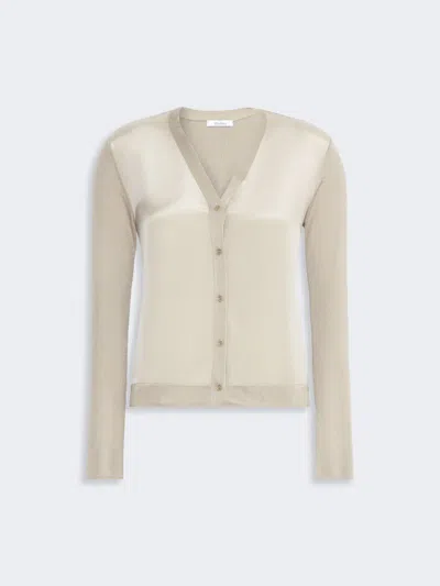 Max Mara Cardigan En Cachemire Et Soie In White