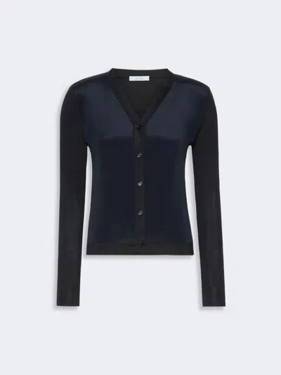 Max Mara Cardigan En Cachemire Et Soie In Blue
