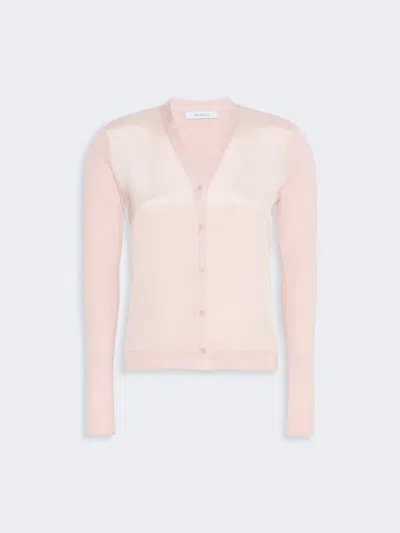 Max Mara Cardigan En Cachemire Et Soie In Pink