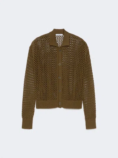 Max Mara Cardigan En Cordonnet De Coton In Brown