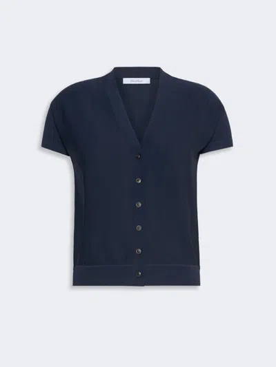 Max Mara Cardigan En Crêpe De Viscose In Blue