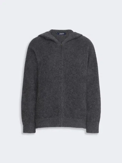 Max Mara Cardigan En Fil De Yack Gratté In Gris Moyen