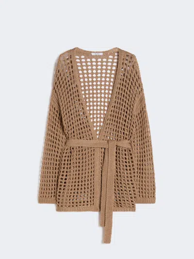 Max Mara Cardigan En Filet De Coton In Nude