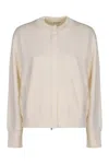 Max Mara Cardigan In Wool In White