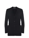 Max Mara Black Wool Blend Calotta Cardigan In Blu Marine