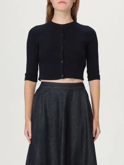 Max Mara Crew Neck Sweater In Blue