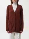 Max Mara Villar V-neck Long-sleeved Cardigan In Braun
