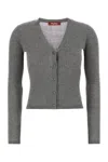 Max Mara Cardigan Potus In Misto Seta Grigio Scuro  Donna In Gray